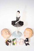 Coalport Oldie the Black Swan figure, Bairstow, Churchill and Thatcher,