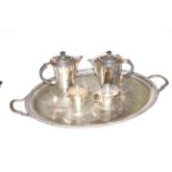 19th Century EPNS tray and an Art Deco four piece EPNS tea service.