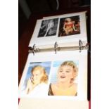 Album of Marilyn Monroe postcards and photographs.