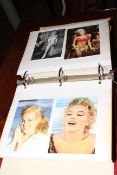 Album of Marilyn Monroe postcards and photographs.