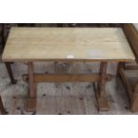 Alan 'Acornman' Grainger rectangular oak adzed cut coffee table, 44cm by 77.5cm by 41cm.