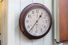 Circular wall clock, the dial initialled AM 1941.