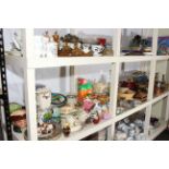 Collection of metalwares, cased cutlery, Royal Doulton character jugs, stoneware jar, barometer,