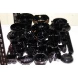 Collection of Victorian black Slag glass.