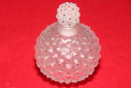 Lalique glass scent bottle, 10cm.