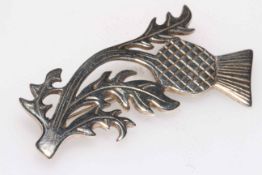 Scottish silver thistle brooch, 5cm across.