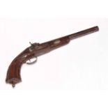 Mid 19th Century percussion target pistol, 20cm.