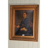 Victorian gilt framed portrait oil of a lady, 59cm by 43.5cm.