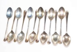 Set of twelve Elkingtons & Co silver coffee spoons, Birmingham 1912.