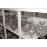Collection of glass including bon bon dishes, comports and pedestal bowl.