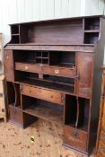 Large oak Arts & Crafts stationery cabinet having five drawers,