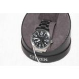 Citizen Eco-drive gents wristwatch with box.