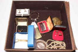 Ladies Rotary wristwatch, alarm clock, lighters, cufflinks, pearls, etc.