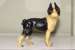 Cast iron Boston Terrier Dog, 25cm.