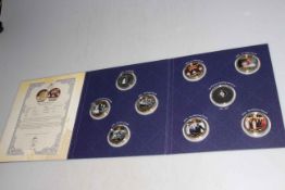 The Platinum Wedding Anniversary Photographic Collection nine coin set,