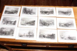 Collection of 84 prints of engravings of Durham and Northumberland.