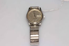 Omega Seamaster day date wristwatch with Speidel bracelet.