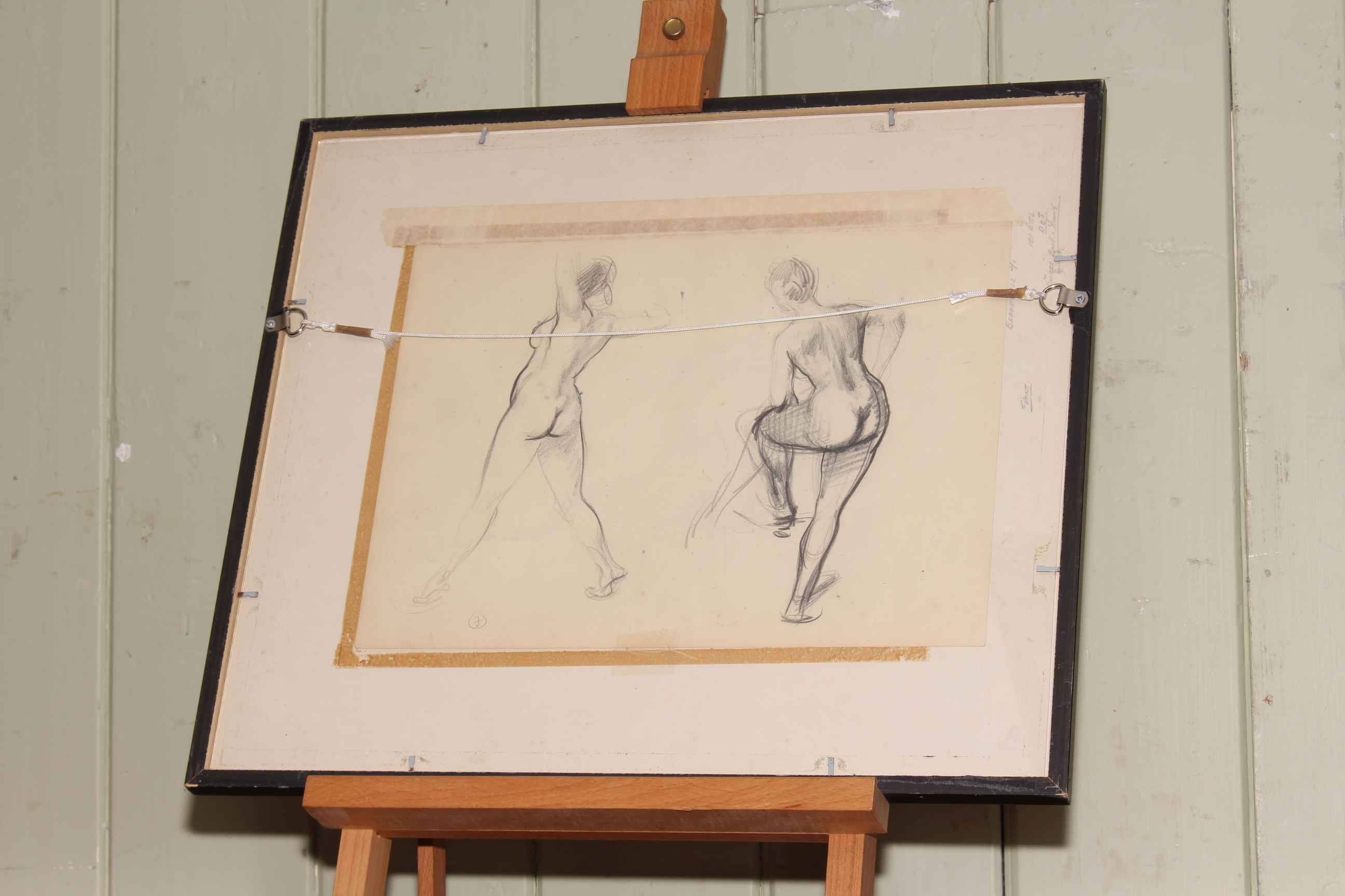 In the manner of Henri Fantin Latour, Double Sided Nude Studies in glazed frame, - Image 2 of 2