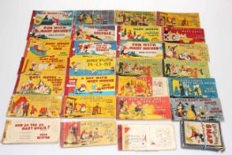 Collection of Enid Blyton Mary Mouse books and Walt Disney Silly Symphony Mickey Mouse snap cards.