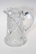 Large heavy cut crystal jug.