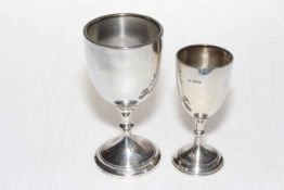 Two silver trophy cups, London 1932 and Birmingham 1909.