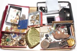 Costume Jewellery, watches, military buttons, fossil, etc.