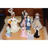 Seven Coalport lady figures including Lady Diana, Nell Gwynn, Spanish Serenade and Chloe,