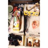 Four boxed Pelham puppets including foal, poodle, Bengo, and two Bettina dolls.