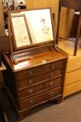 Small Georgian mahogany four drawer chest, toilet mirror, Georgian mahogany fold top washstand,