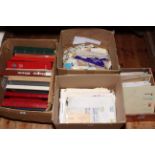 Collection of stamp albums, postal history, sheets of stamps, etc.