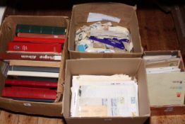 Collection of stamp albums, postal history, sheets of stamps, etc.