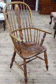 Antique Windsor pierced splat back elbow chair.