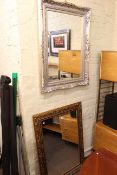 Silvered framed bevelled wall mirror and gilt framed wall mirror (2).