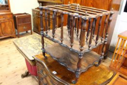 Victorian rosewood two tier four division Canterbury, 51cm by 45cm by 35cm.