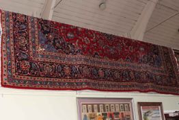 Fine hand knotted Persian Kashan carpet 4.08 by 2.90.