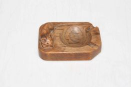 Carved oak Robert Thompson of Kilburn 'Mouseman' ashtray.