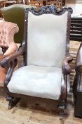 Victorian carved mahogany rocking chair.