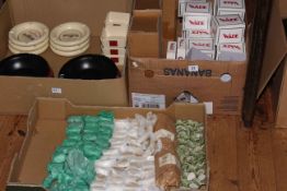 Three boxes of Wade ornaments, Whimsies, ashtrays, etc.