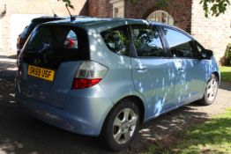 Honda Jazz Vtec ES, five door hatchback, petrol 1339CC car, Registration Number SK59 USF,