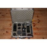 Canon AE-1 camera, five lenses, flash gun and accessories in aluminium flight case.