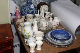 Oriental blue and white vase, Royal Copenhagen, Royal Worcester Arden, Bunnykins, mantel clock, etc.