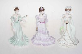 Three Coalport lady figurines including Golden Age and La Bellepoque (3).