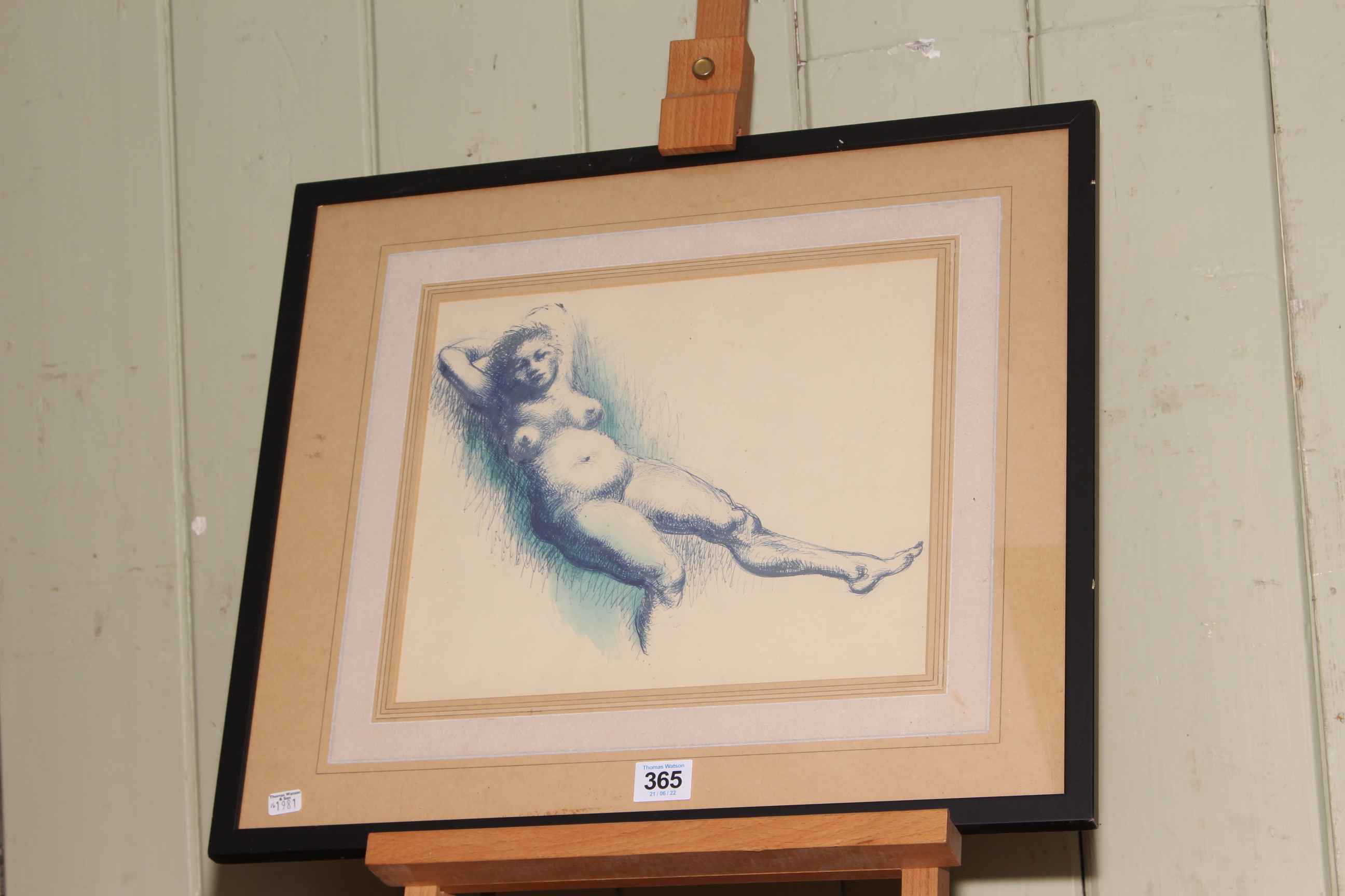 In the manner of Henri Fantin Latour, Double Sided Nude Studies in glazed frame,