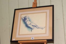 In the manner of Henri Fantin Latour, Double Sided Nude Studies in glazed frame,