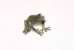 Geckoman bronze model of a seated frog.