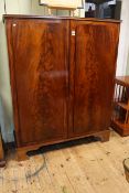 Early 20th Century mahogany double door gents wardrobe fitted with two lockable compartments and