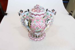 Chinese ornate vase and cover,