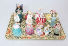 Collection of thirteen Royal Doulton small figures.