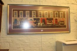 Framed print, Row of Georgian Town House Shops,