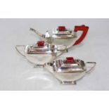 Silver plated Art Deco style tea set.